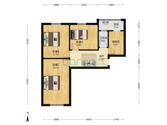 友谊北大街64号院 3室1厅1卫 70平方