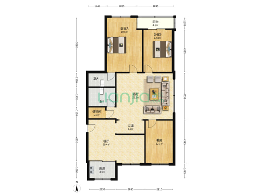 新园路 3室2厅2卫 140平方