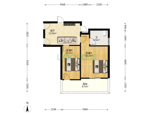 银城佳园 2室1厅1卫 140平方