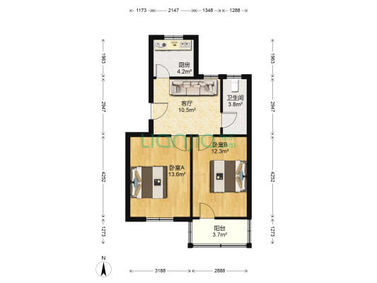 上元路39号 2室1厅1卫 59平方