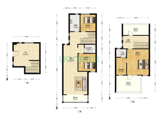 华地仟佰墅 3室1厅2卫 146平方