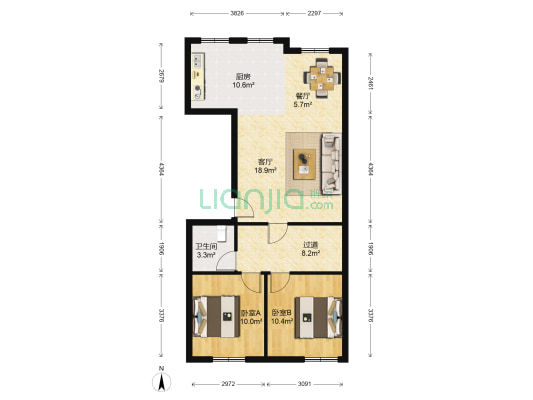 锦绣公馆 2室2厅1卫 99平方