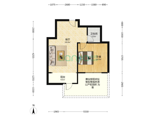 洋房，一梯两户，南北通透，次新小区，高铁商圈-户型图