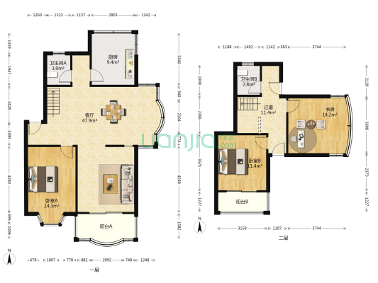 昌鑫花园(公寓) 3室1厅2卫 141平方