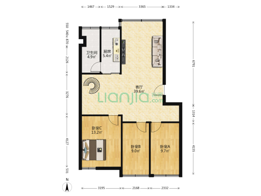 大沙地西路 3室1厅1卫 94平方