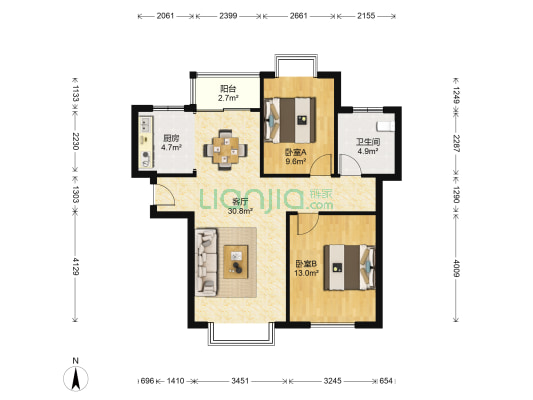 天济山庄 2室1厅1卫 93平方