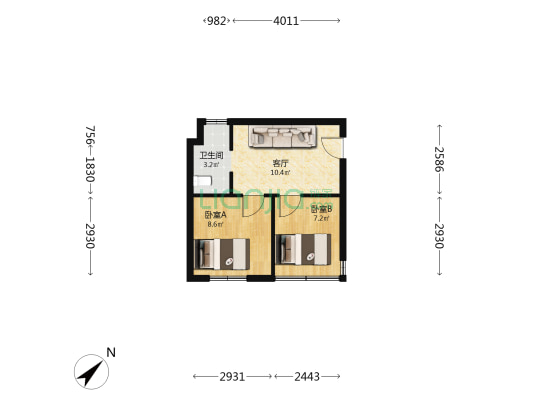 惠新东街五巷 2室1厅1卫 40平方