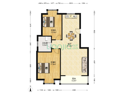 长和新村 2室1厅1卫 89平方