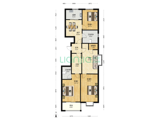 三益东苑 3室2厅2卫 141平方