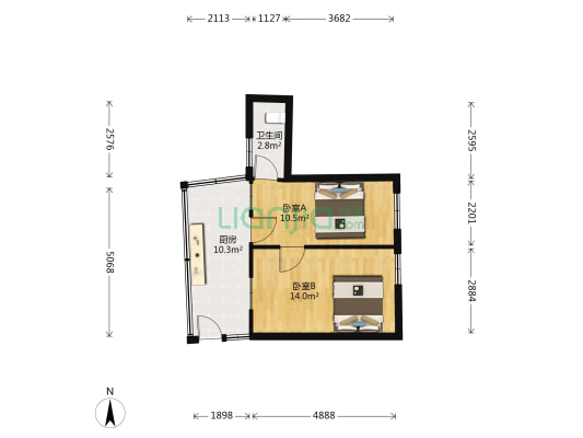 钟楼头 2室0厅1卫 33平方