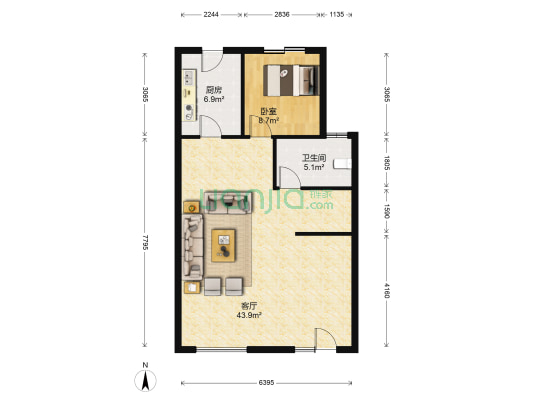 和昌盛世城邦瑞园 1室1厅1卫 153平方