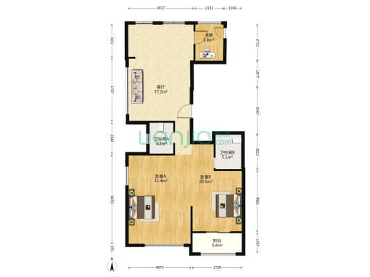 金萧公寓 3室1厅2卫 151平方