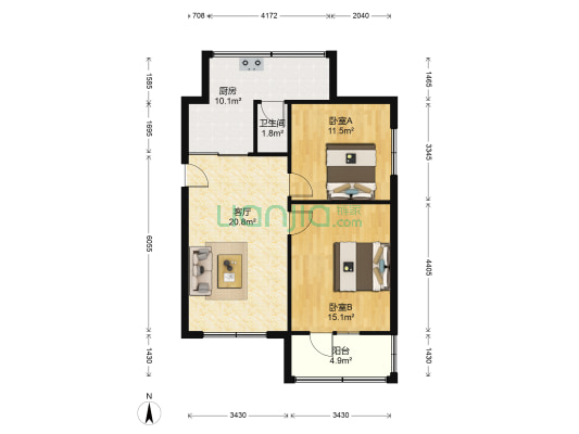 合群路147号 2室1厅1卫 73平方