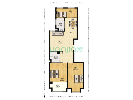 中翠家园 3室1厅1卫 123平方