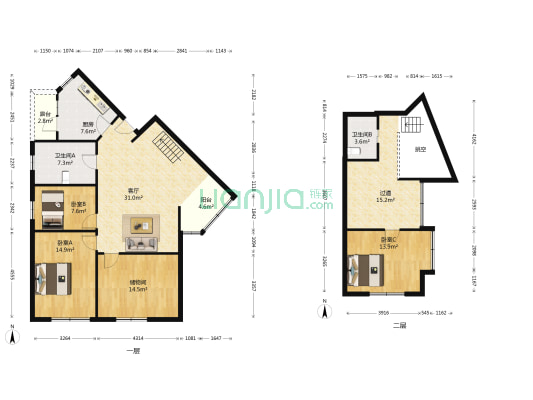 馨泰花苑 3室1厅2卫 132平方