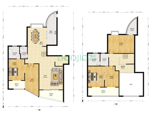 鑫源公寓 4室2厅5卫 270平方