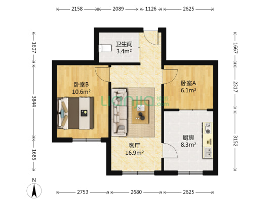 荣城壹品 2室1厅1卫 71平方