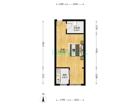 宏远裕隆，满二，精装修，看房方便，视野好，采光好-户型图