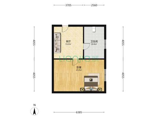 佳源中心广场 1室1厅1卫 36平方
