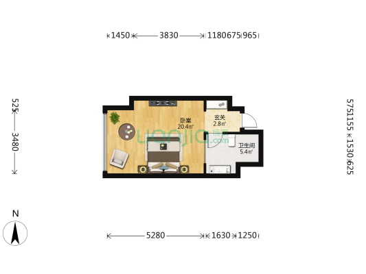 百乐广场 1室0厅1卫 51平方