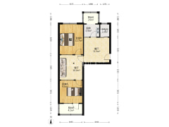 自来水公司家属院 2室2厅 南 北-涿州自来水公司家属院户型图