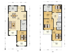 鸿坤理想尔湾，精装修上叠边户，带40平花园，带车位-涿州鸿坤理想尔湾户型图