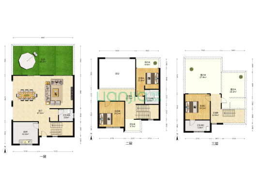 合景天峻广场别墅区 3室1厅3卫 174平方