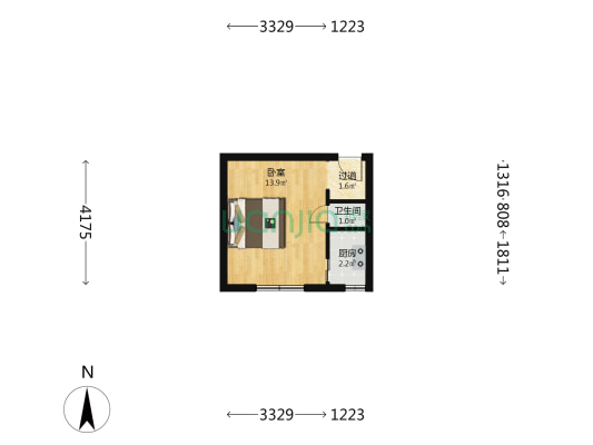 市委家属院 1室0厅1卫 25平方