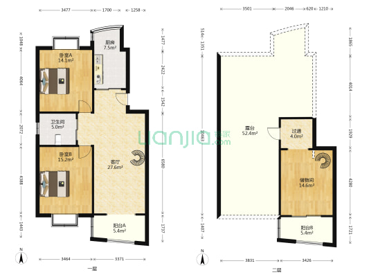 风光里二期 2室1厅1卫 116平方