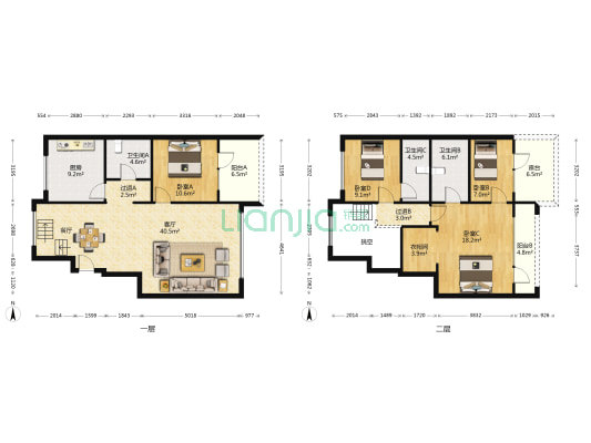 孔雀城三期和园 4室1厅3卫 184平方