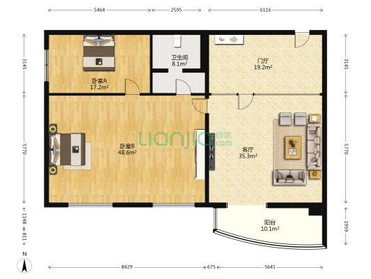 LOFTEL 2室1厅1卫 180平方