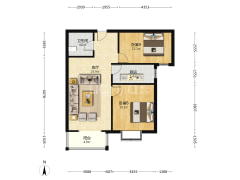 翡翠城 2室1厅 南-涿州翡翠城户型图
