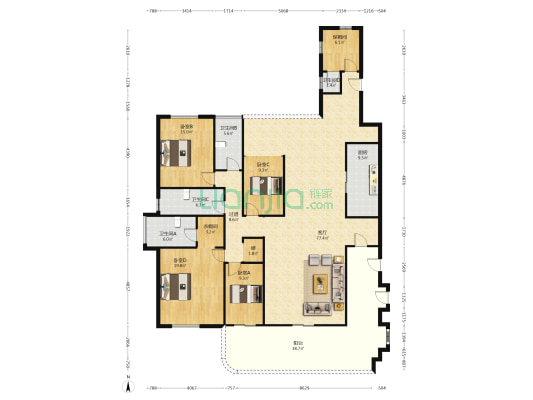 蓝光雍锦世家(二手) 4室1厅4卫 240平方