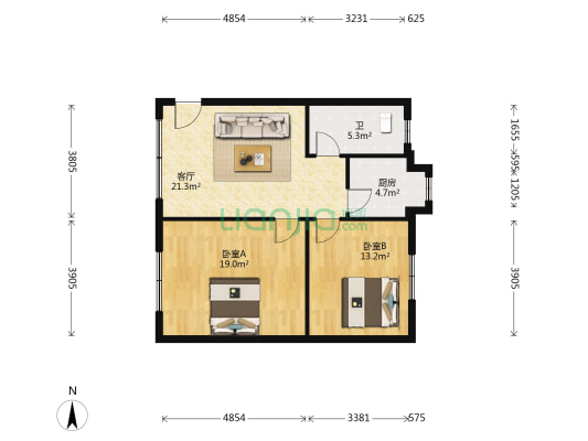 盛丰路11号 2室1厅1卫 143平方
