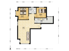 鸿坤南北通透两居室，前边无遮挡，楼层位置好-涿州鸿坤理想湾北区户型图