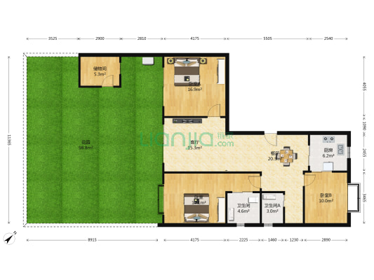 丽园春晓 3室2厅2卫 117平方