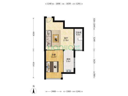 福慧源 1室1厅1卫 50平方