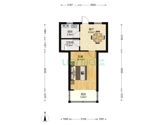 锡园小区 1室1厅1卫 43平方