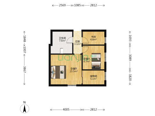康乃馨苑 3室0厅1卫 52平方