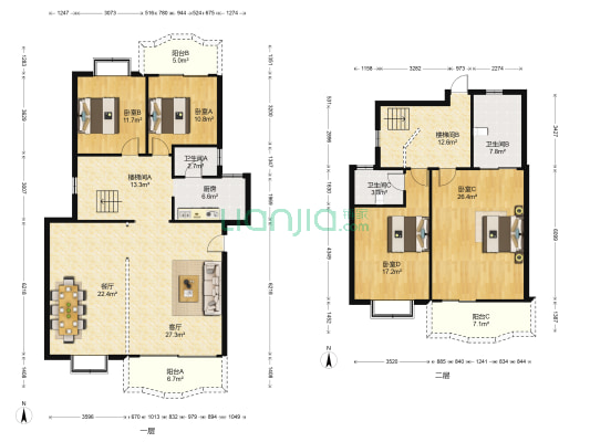 恒祥大厦 4室2厅3卫 186平方