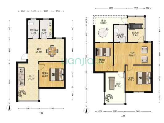 凤山小区二期 4室2厅2卫 110平方