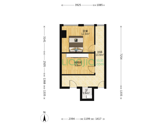 摩天一号 1室0厅1卫 50平方