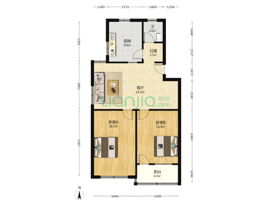 海林新村 2室1厅1卫 94平方
