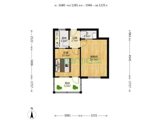 山大南路85号 1室0厅1卫 49平方