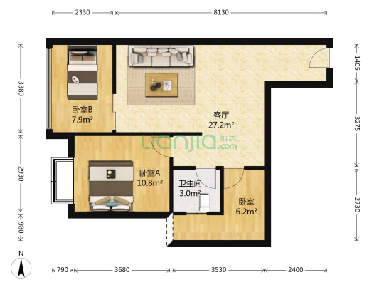 西蜀兰郡 3室1厅1卫 63平方
