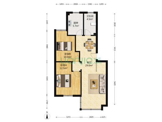 长宁苑四区 2室1厅1卫 77平方