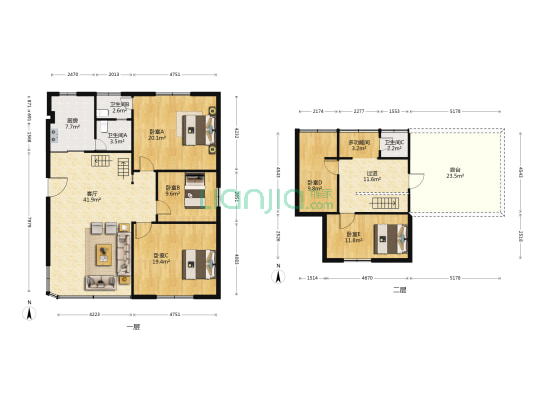 顺景居 6室1厅3卫 143平方