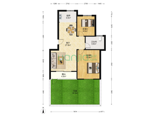 7栋洋房A2区 2室1厅1卫 85平方