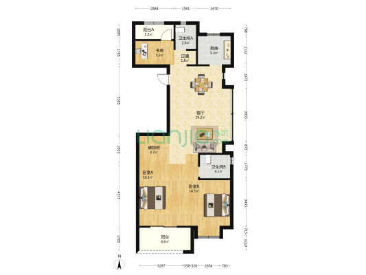 绿城金茂·凤悦印湖 3室1厅2卫 123平方