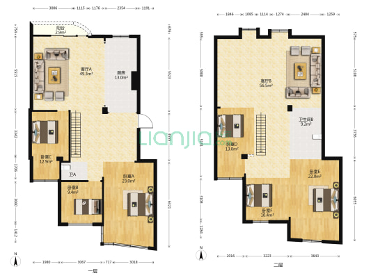华乐花园 6室2厅2卫 224平方